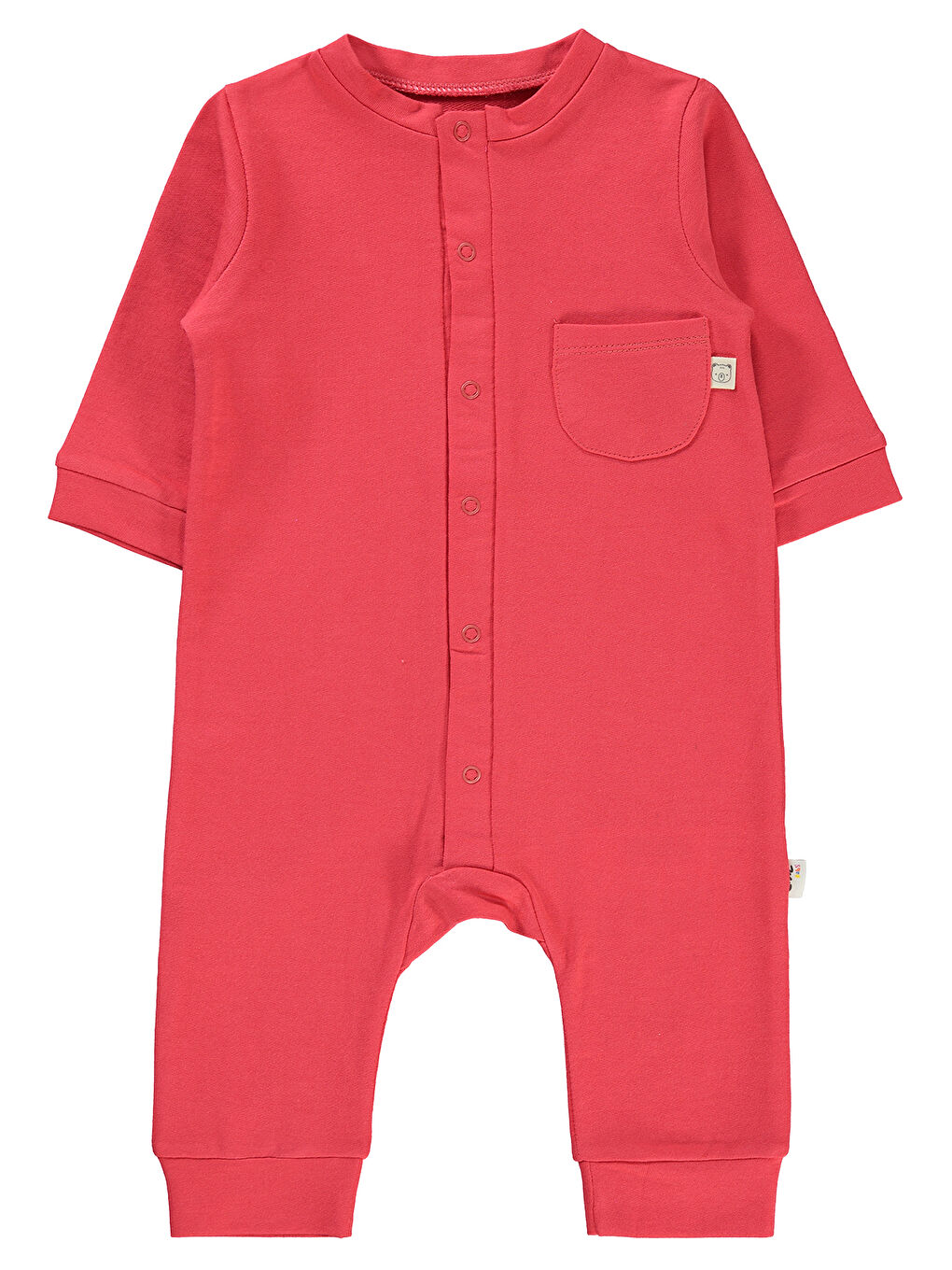 Kırmızı Baby Bebek Patiksiz Tulum 1-6 Ay Narçiçeği