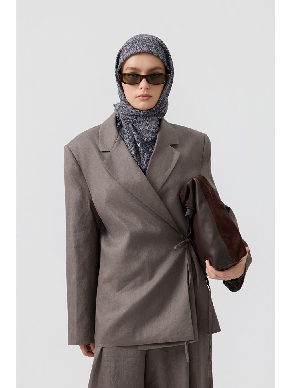 Gri Pamuk Eşarp Timeless Gümüş-2