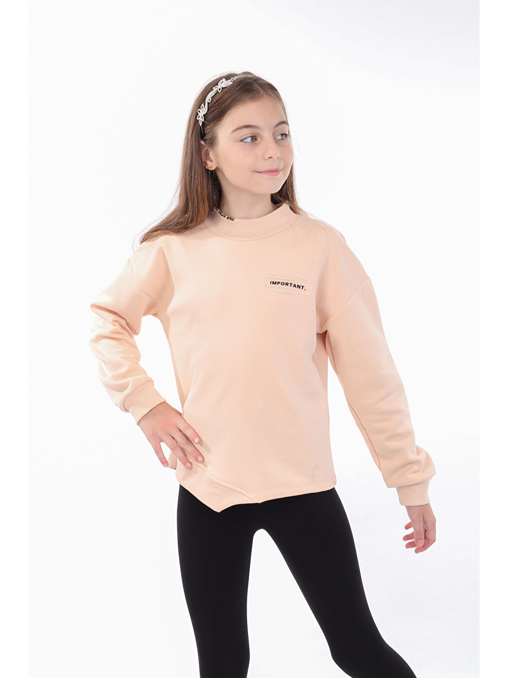 Toontoykids Bej Kız Çocuk Baskılı Sweatshirt