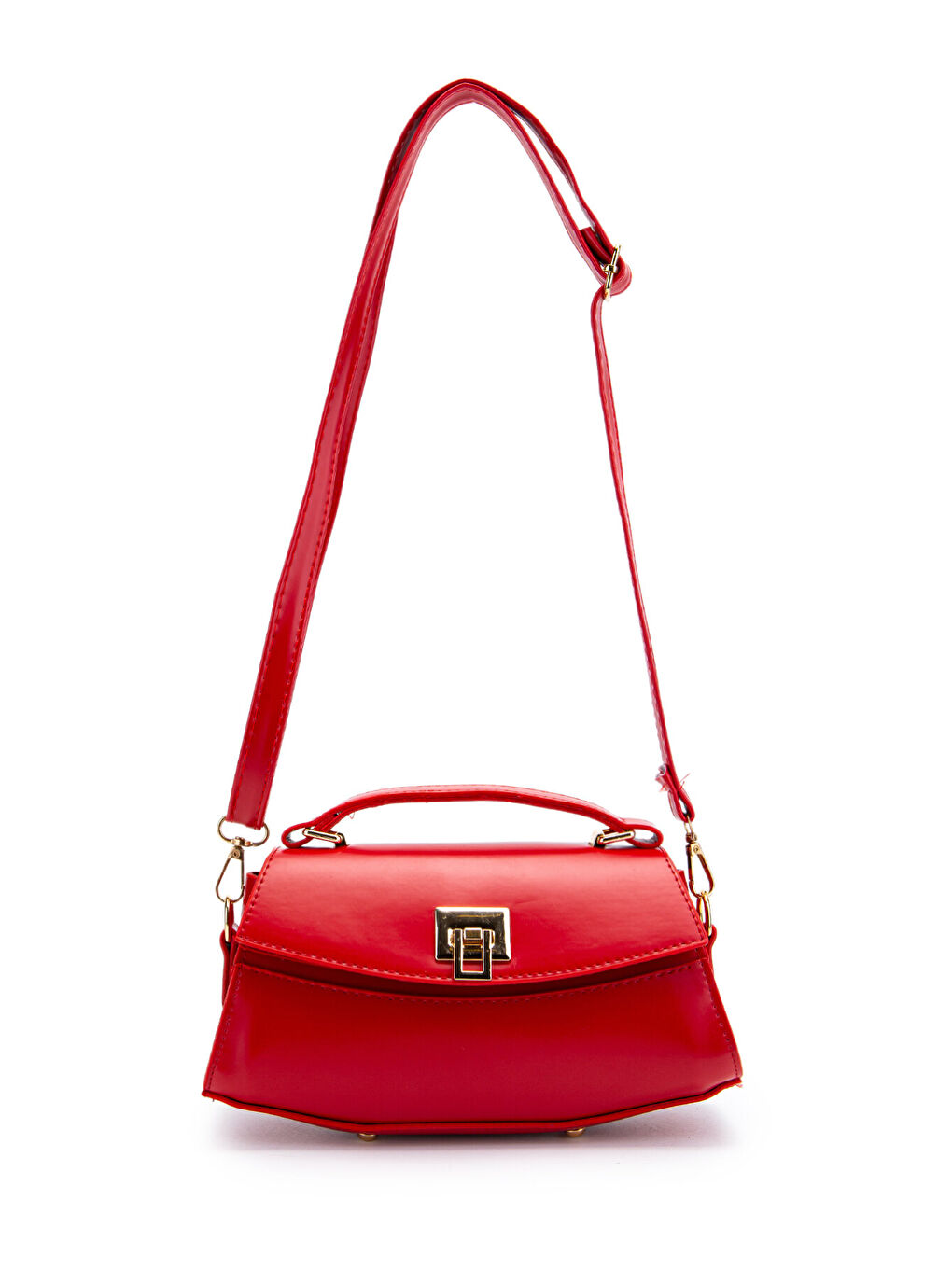 Kilit Detaylı Luvia Kadın Çapraz Çanta Kırmızı-4