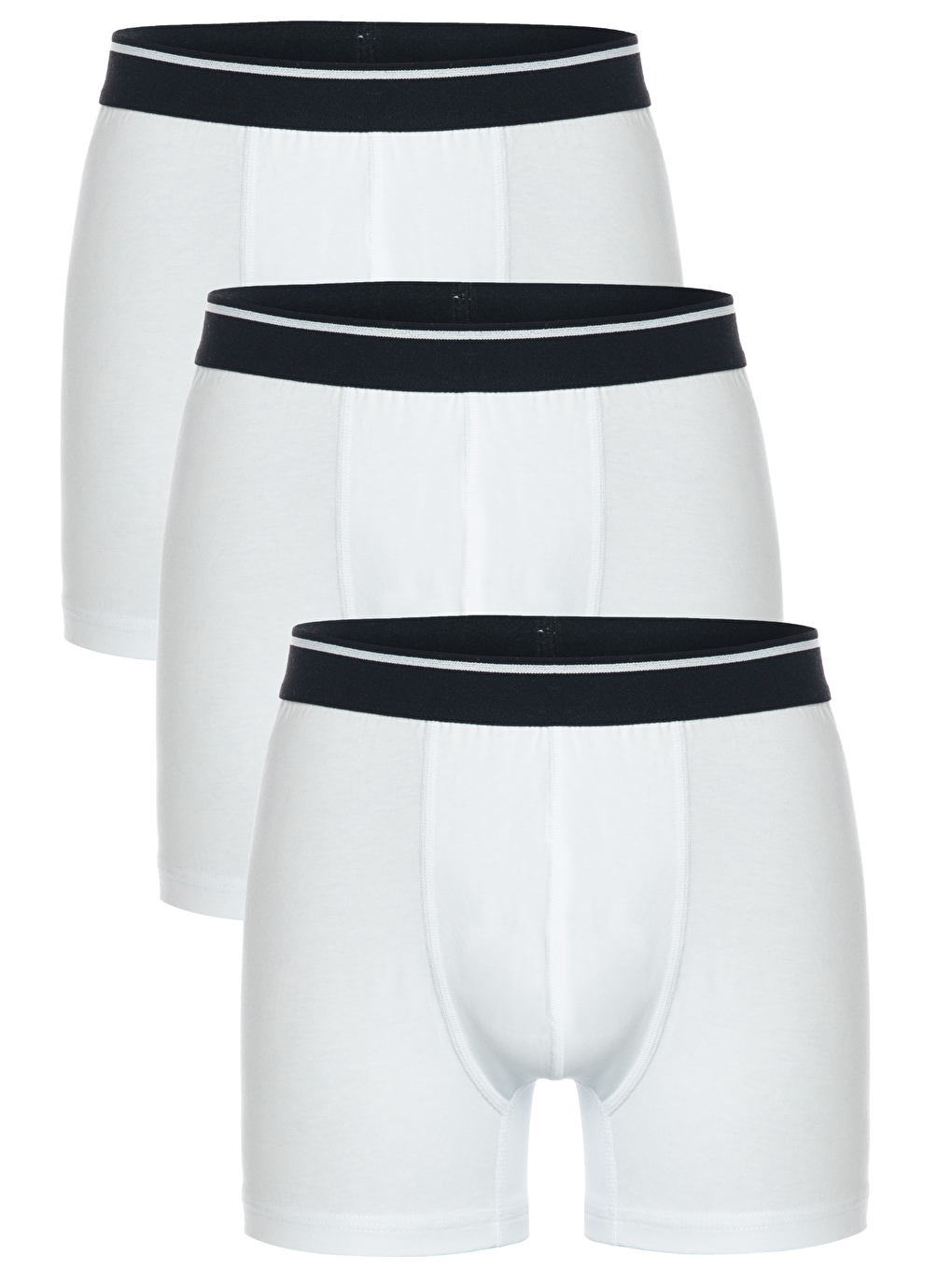 Erkek 3 lü Pamuklu Elastanlı Beyaz Renkli Boxer Seti 4147