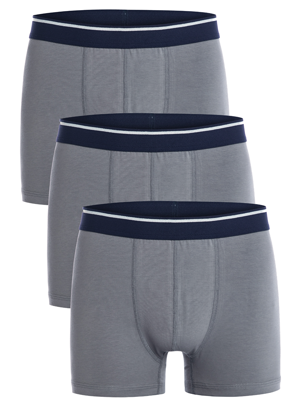 Erkek 3 lü Pamuklu Elastanlı Gri Renkli Boxer Seti 4147