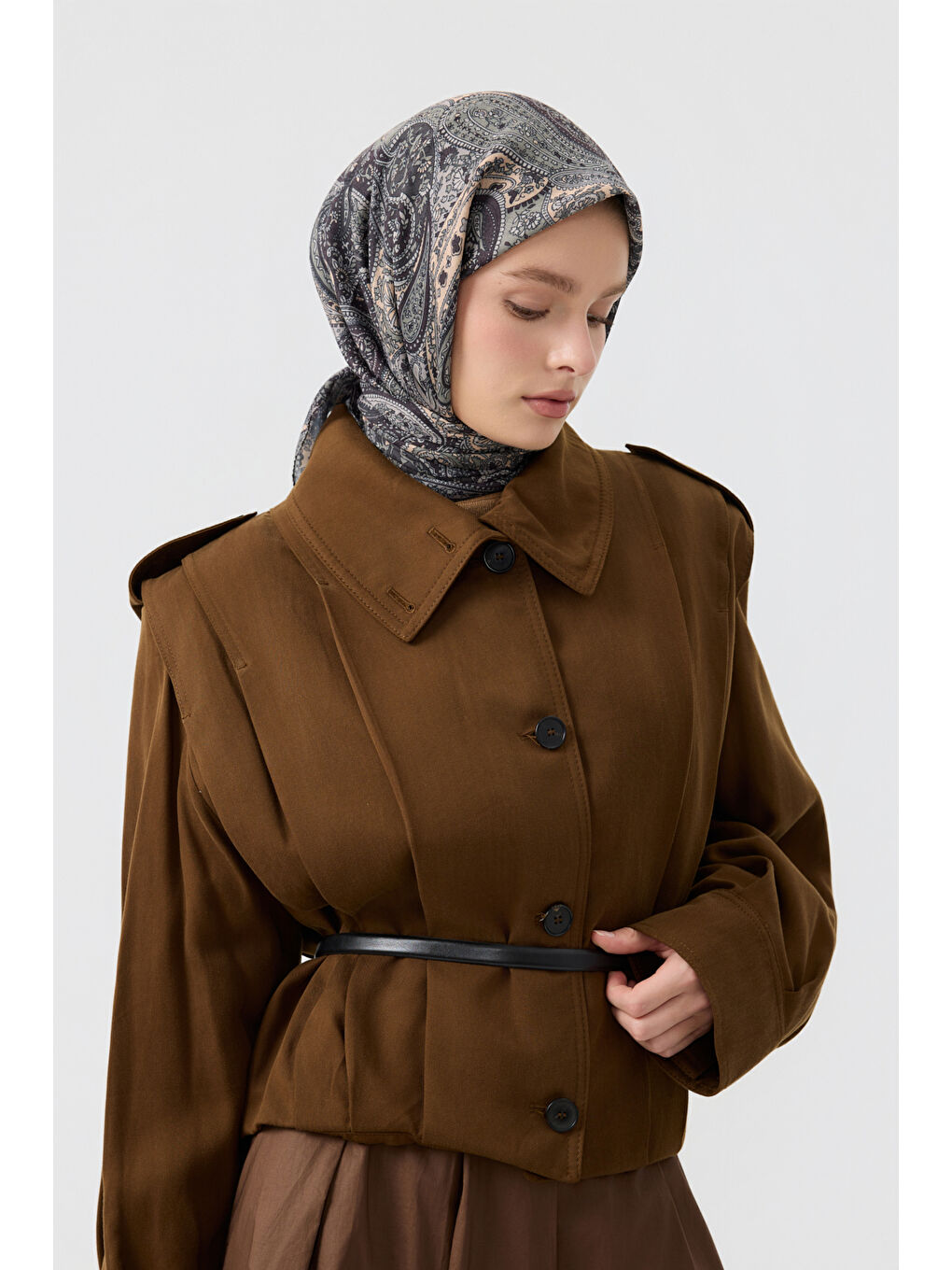 Pamuk Eşarp Garden Küf Yeşili-1