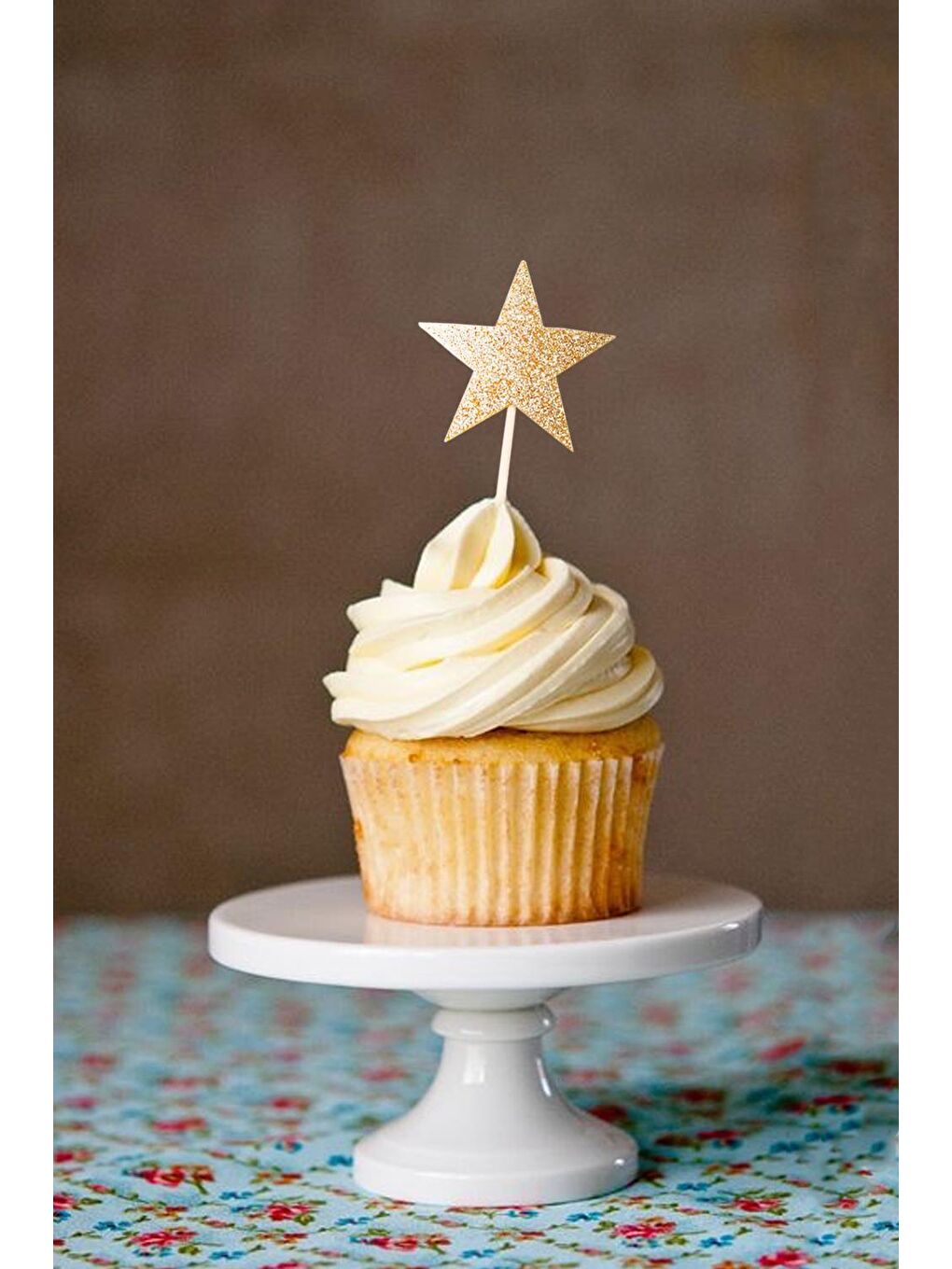 Sarı Altın Simli 10'lu Yıldız Kürdan Set-1