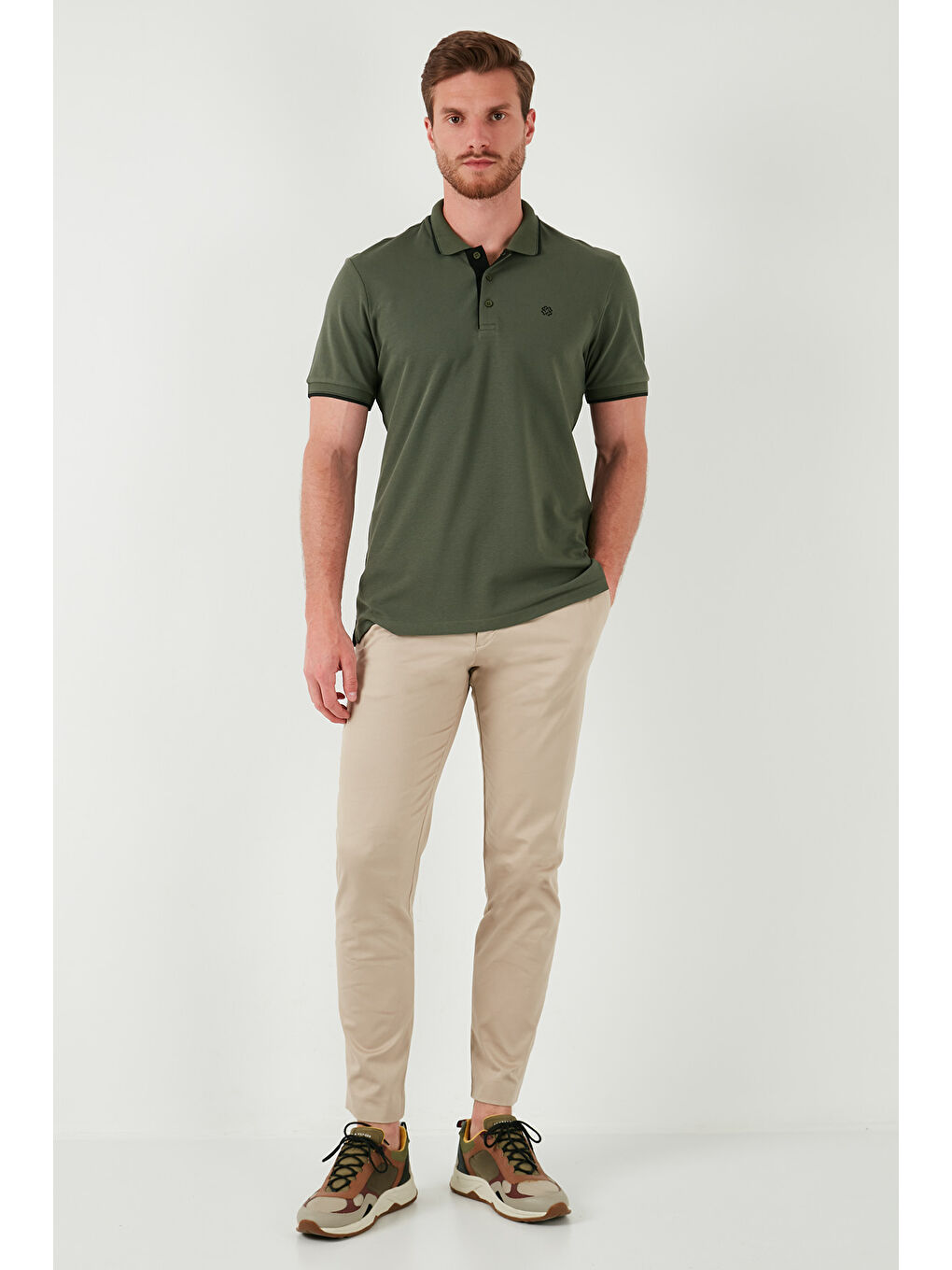 Siyah Pamuklu Slim Fit Şerit Detaylı Düğmeli Polo Yaka 3'lü Paket %100 Pamuk Tişört 5902118S3-4