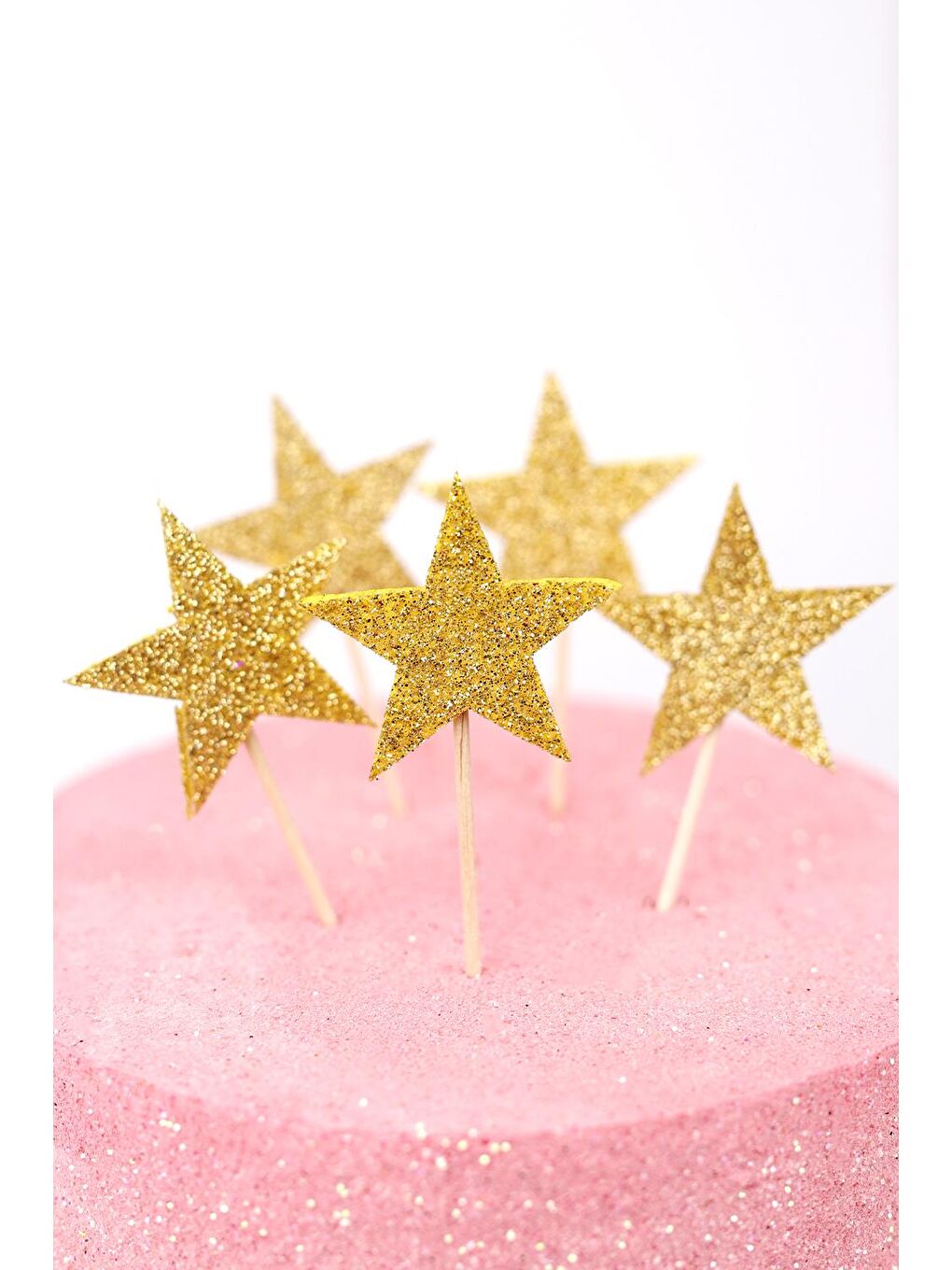 Sarı Altın Simli 10'lu Yıldız Kürdan Set-2