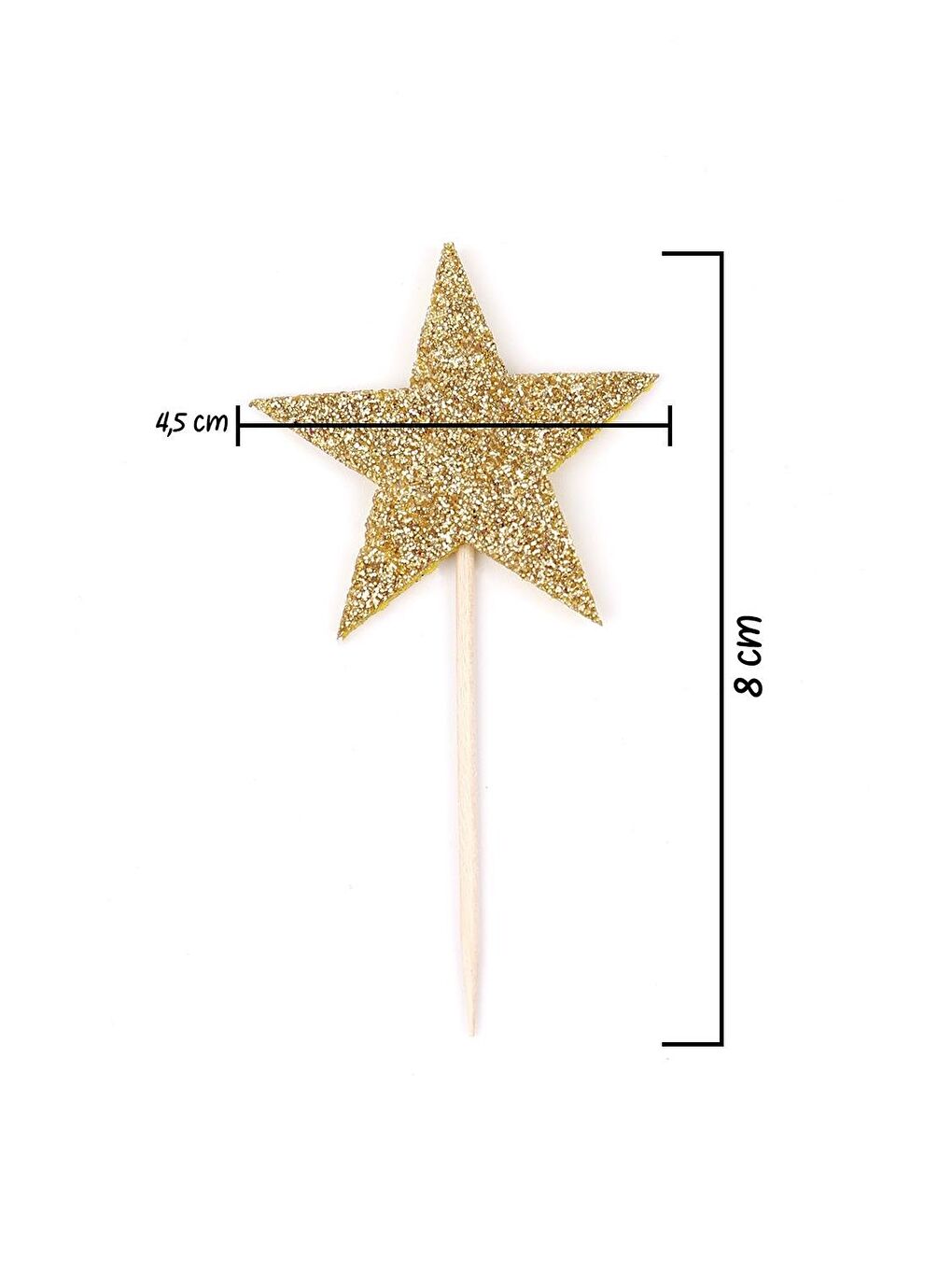 Sarı Altın Simli 10'lu Yıldız Kürdan Set-3