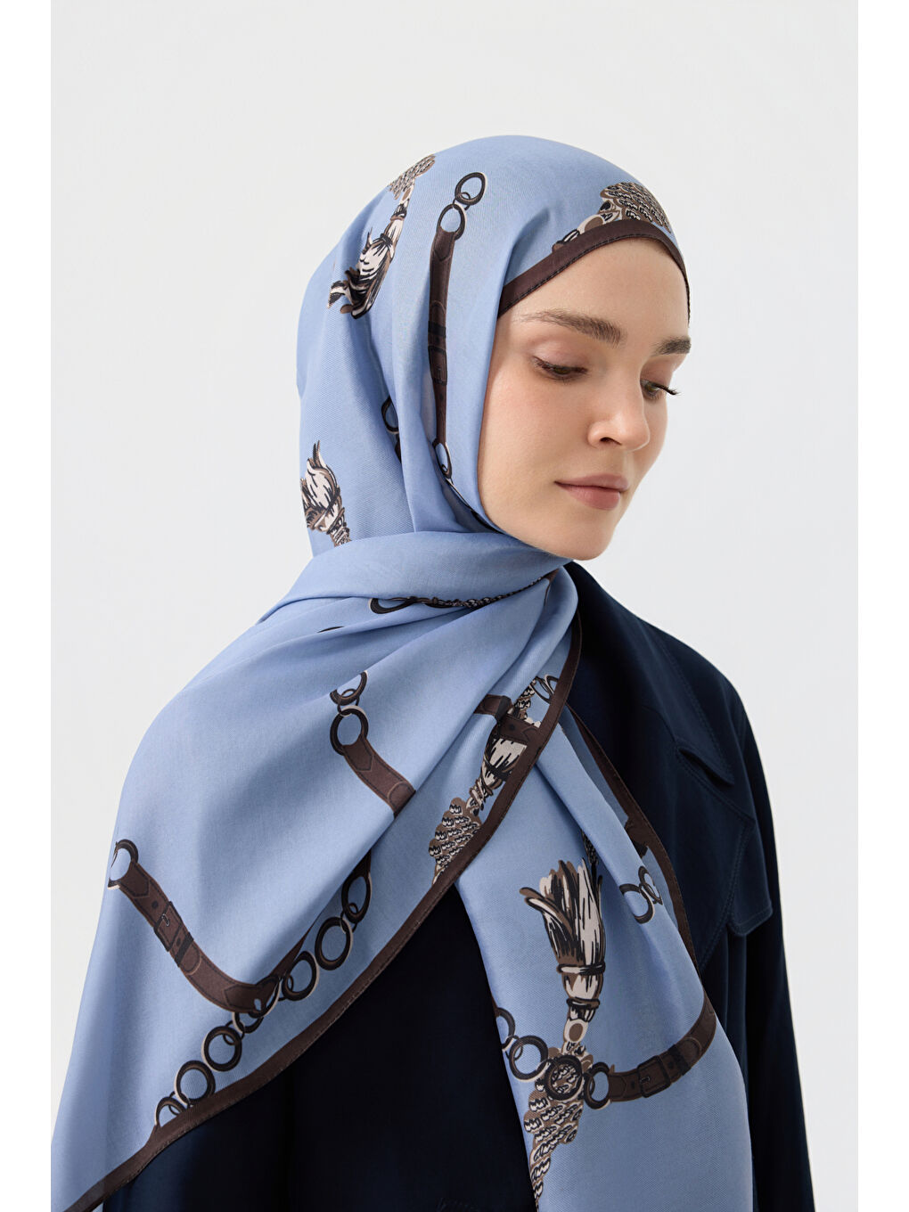 Pamuk Twill Şal Linkage Uçuk Mavi