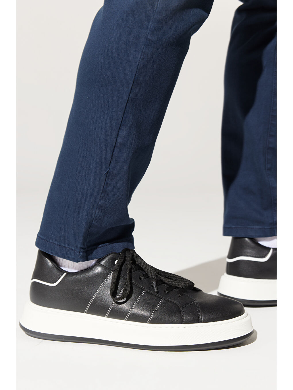 Erkek Siyah-Beyaz Sneaker Ayakkabı-1