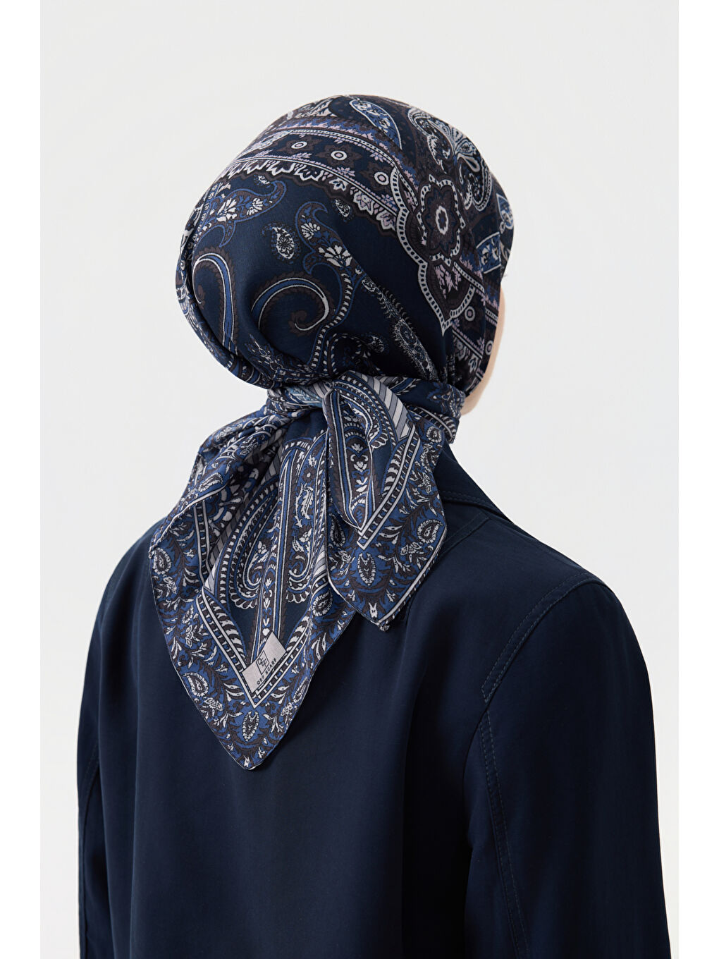 Pamuk Eşarp Tale Lacivert-4