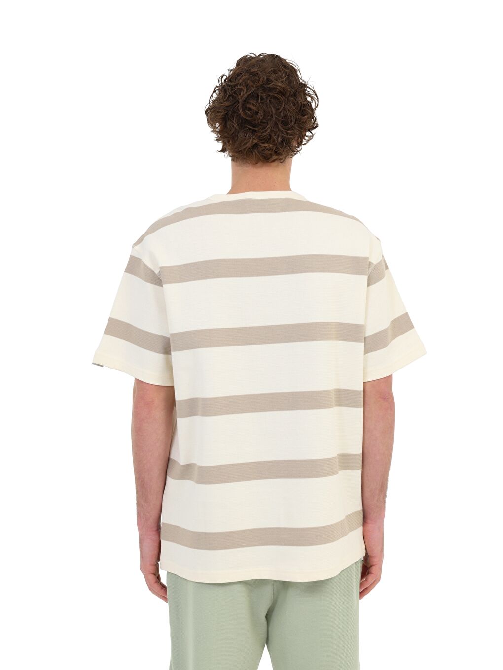 Bej Erkek Kısa Kol T-Shirt-1