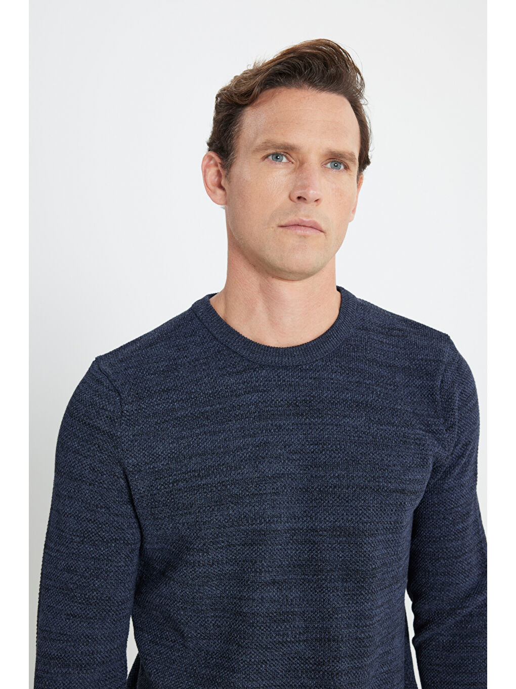 Haki Erkek HAKI-INDIGO 2'li Paket Pamuklu Standart Fit Normal Kesim Bisiklet Yaka Triko Kazak-7