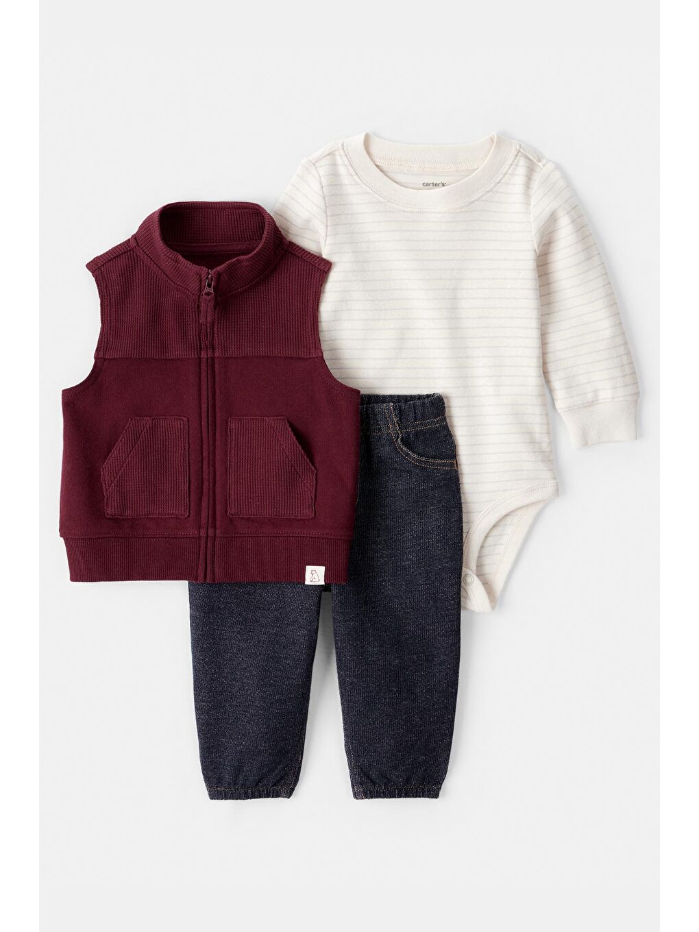 Erkek Bebek Kırmızı Yelekli Set