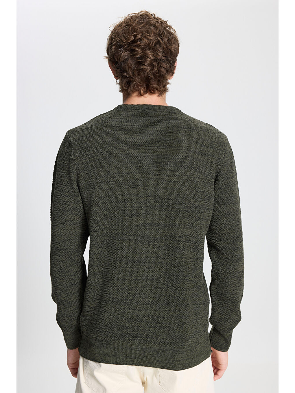 Haki Erkek HAKI-INDIGO 2'li Paket Pamuklu Standart Fit Normal Kesim Bisiklet Yaka Triko Kazak-10