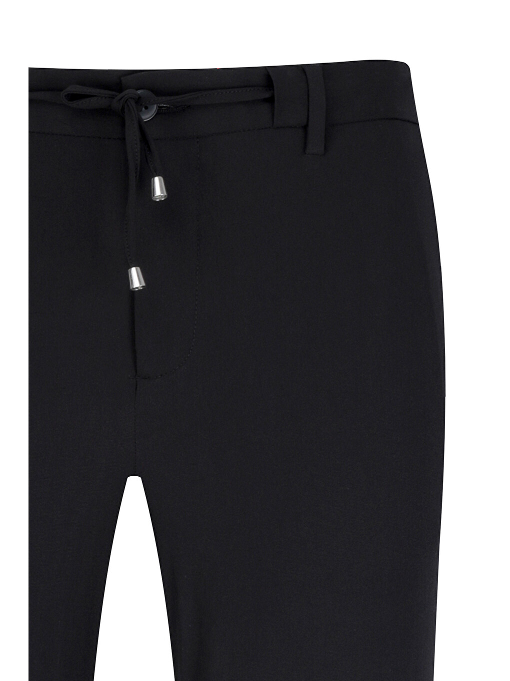 Siyah Rahat Kesim Yandan Cepli Jogger Pantolon-1