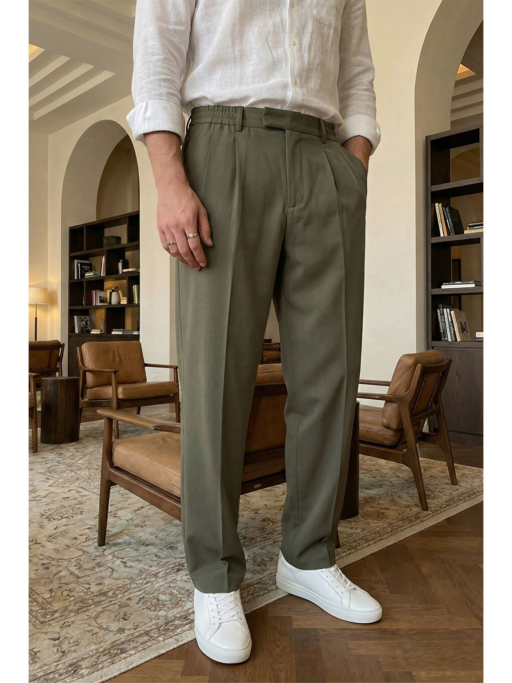 Yeşil Baluga Extra Baggy Erkek Kumaş Pantolon