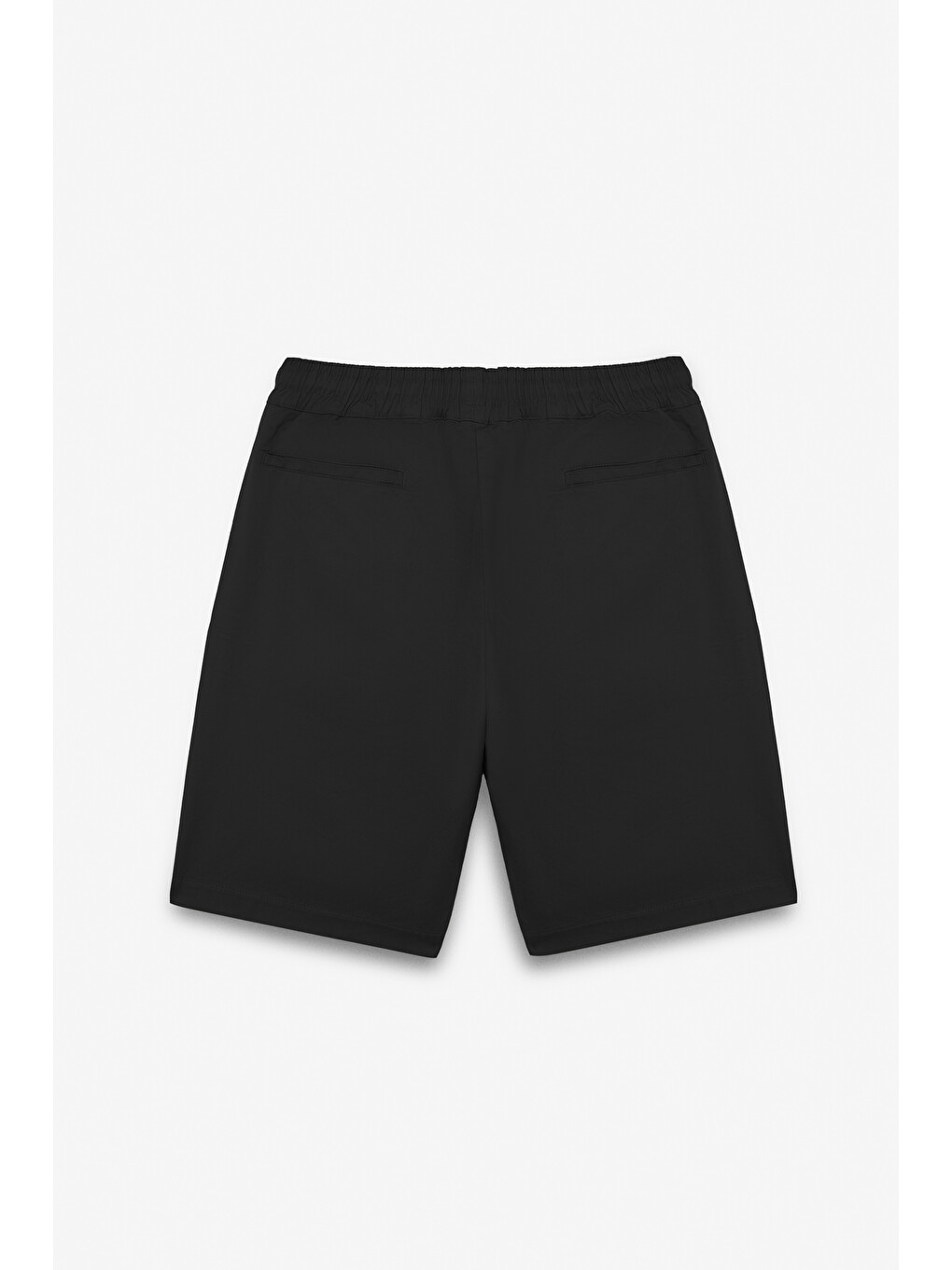 Lasper Erkek Elastanlı Yanları Cepli Beli Lastikli Relaxed Fit Siyah Şort-2