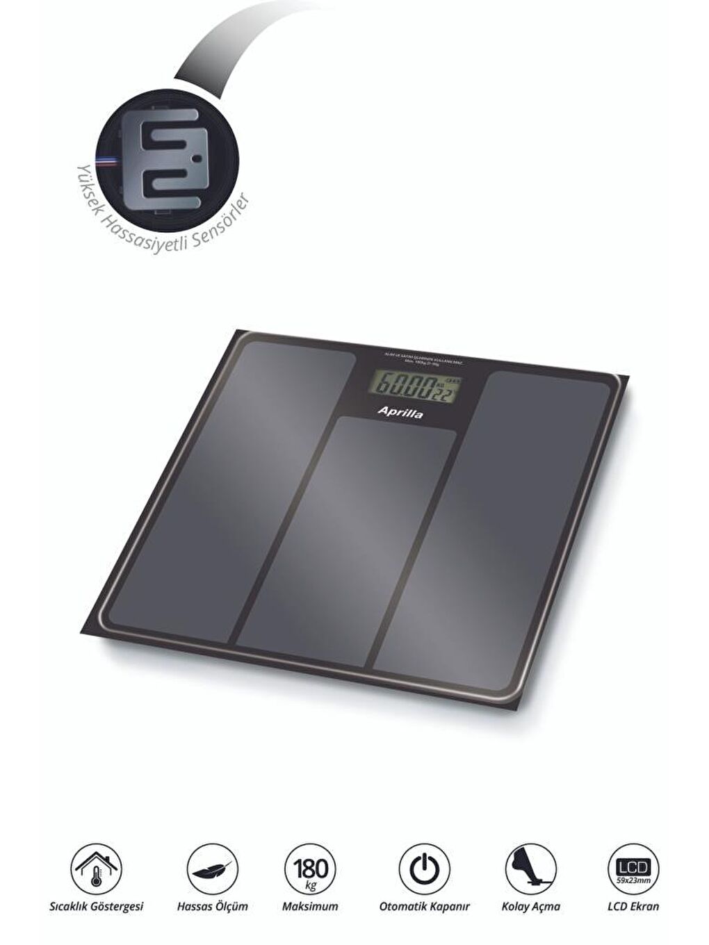 Dijital Banyo Baskülü Siyah Abs1033