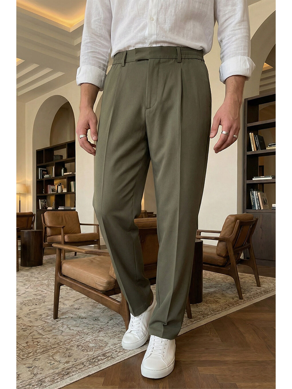 Yeşil Baluga Extra Baggy Erkek Kumaş Pantolon-1