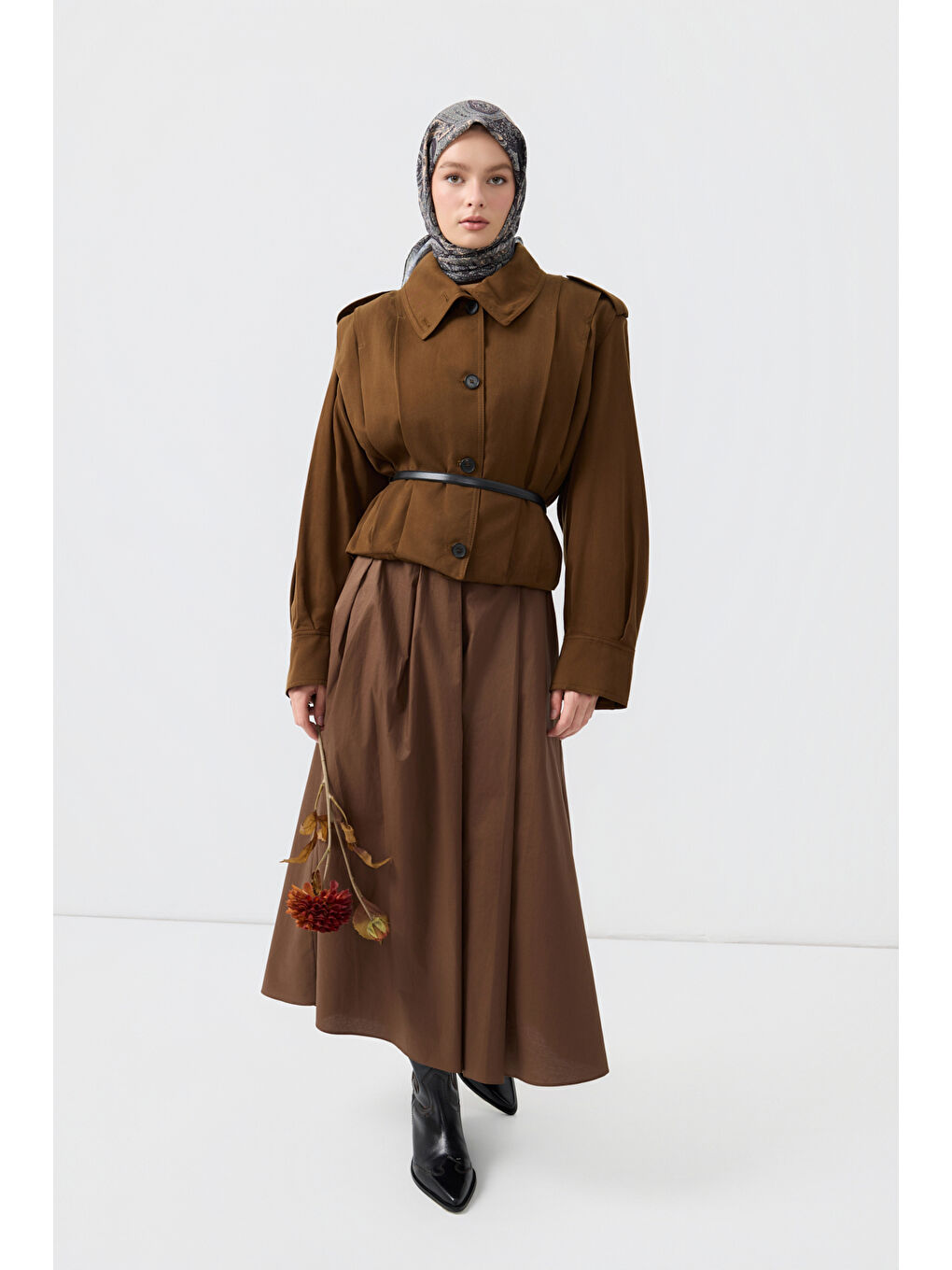 Pamuk Eşarp Garden Küf Yeşili-5