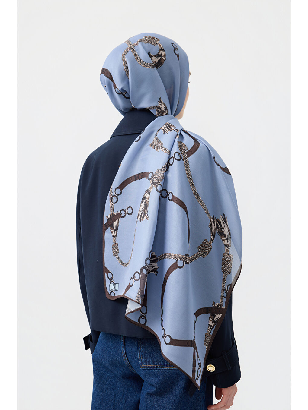 Pamuk Twill Şal Linkage Uçuk Mavi-4