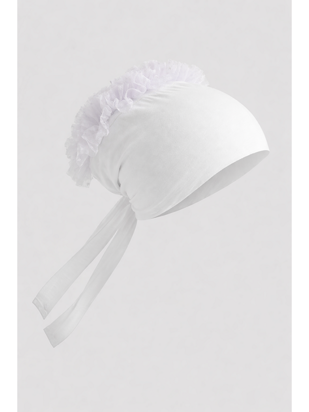 Fırfırlı Bone Beyaz