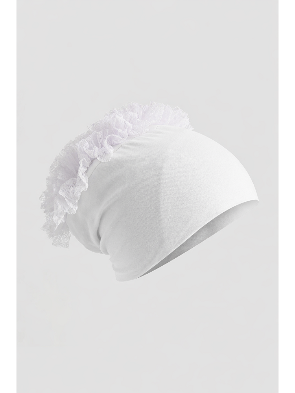 Fırfırlı Bone Beyaz-1