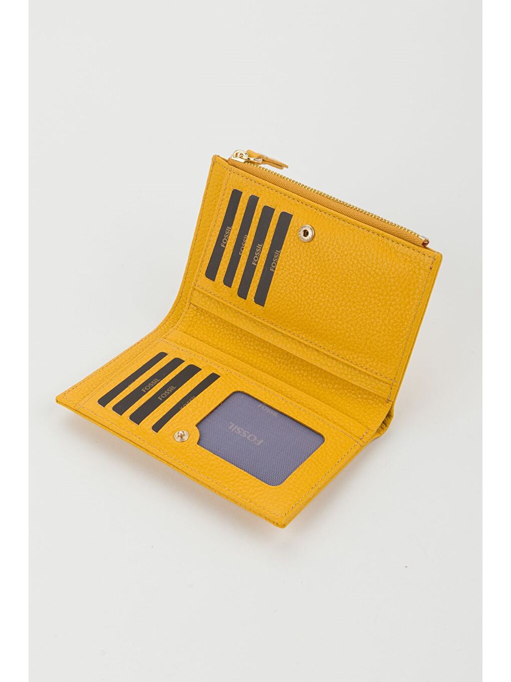 Sarı Kutulu Hakiki Deri Mürdüm Orta Boy Kadın El Portföyü Kartlık Cüzdan-3