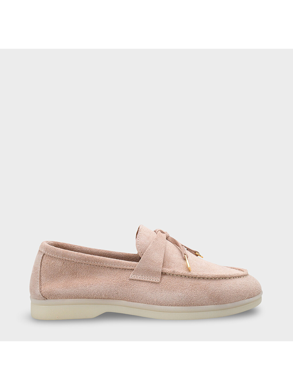 Pembe Vikki Hakiki Deri Kadın Loafer