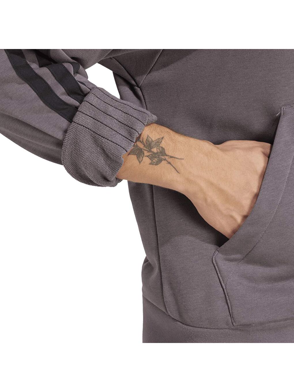 3S Ft Erkek Gri Kapüşonlu Hoodie-3