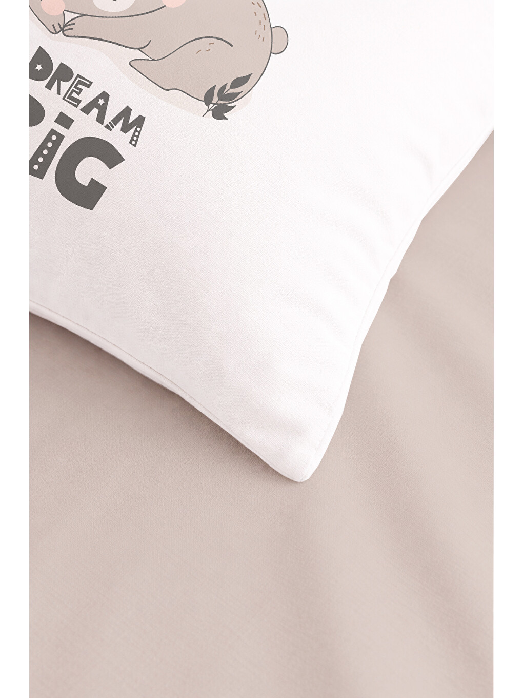 Bej Big Dream Ayıcık Desenli Bebek Nevresim Takımı Çift Taraflı 100x150 cm Çarşafsız-2