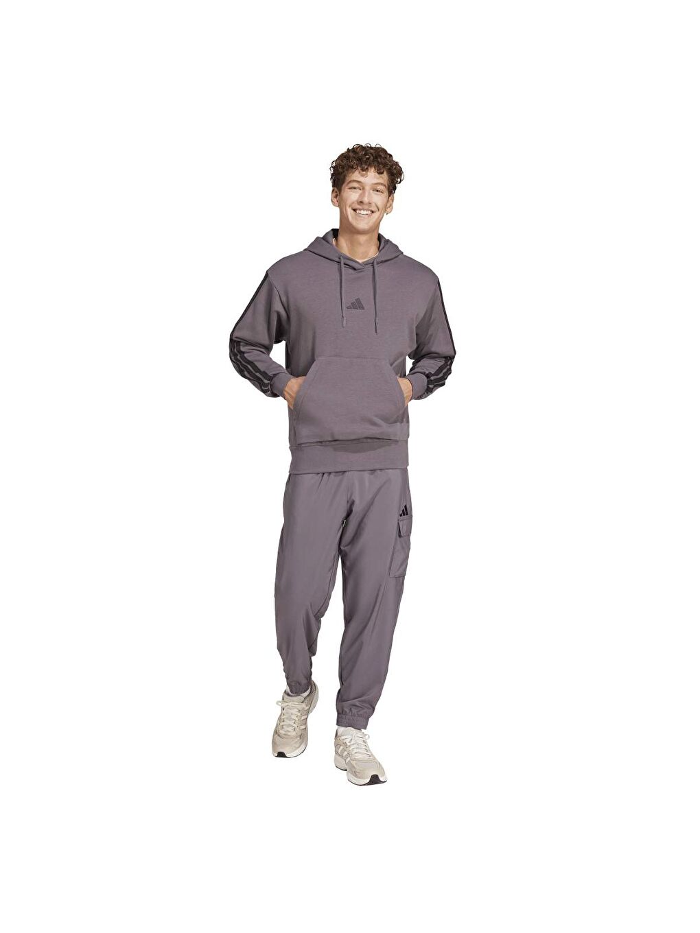 3S Ft Erkek Gri Kapüşonlu Hoodie-4