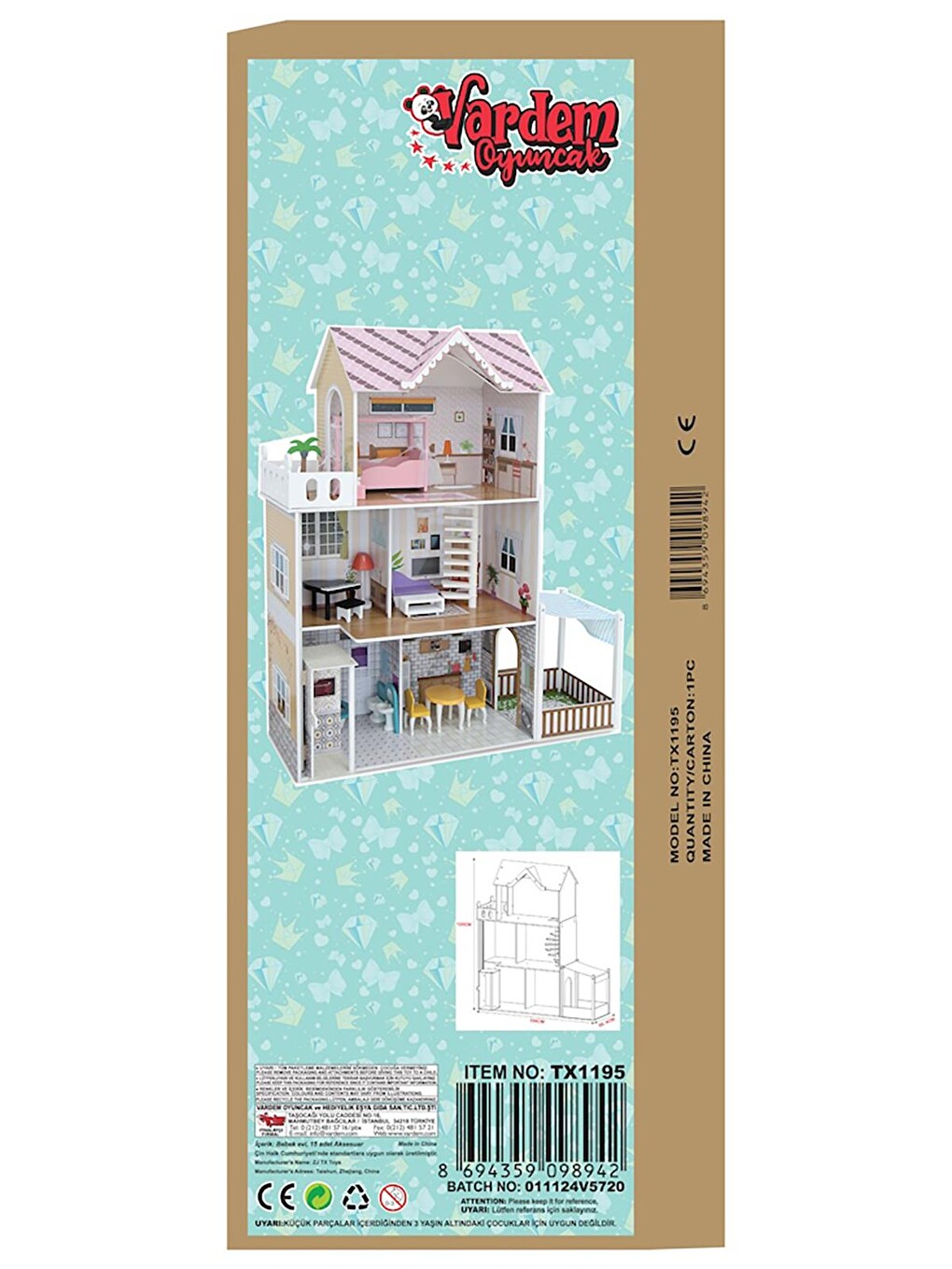 3 Katlı 15 Parça Aksesuarlı Ev Set 120x104X36.4Cm - Standart-1