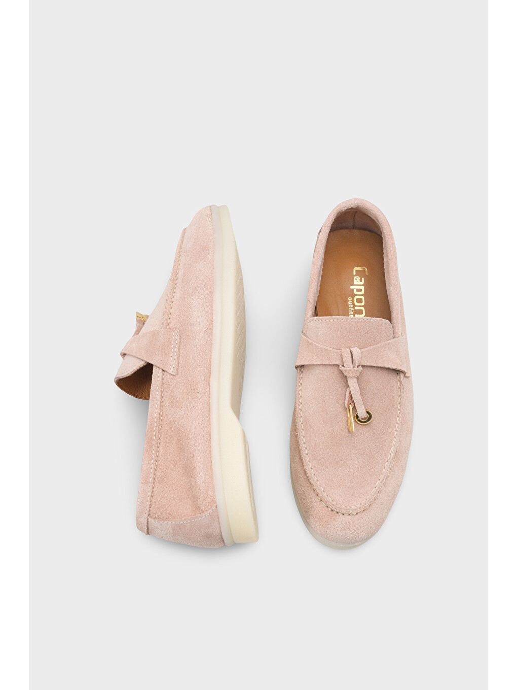 Pembe Vikki Hakiki Deri Kadın Loafer-3