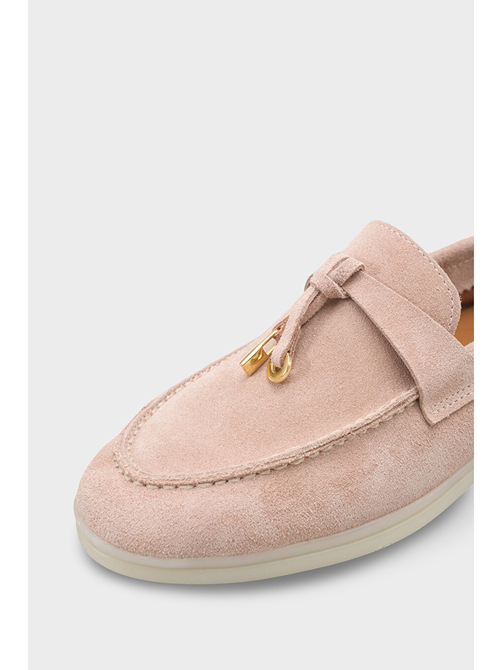 Pembe Vikki Hakiki Deri Kadın Loafer-4