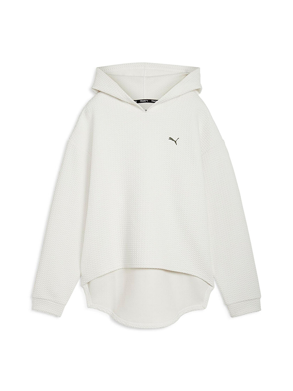 Q4 Studio Textured Kadın Beyaz Kapüşonlu Sweatshirt