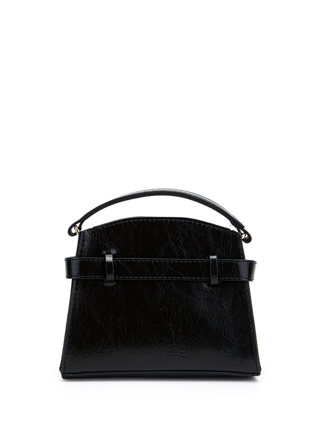 Kilit Aksesuar Kemer Detaylı Jessie Kadın Çapraz Çanta Düz Siyah-1