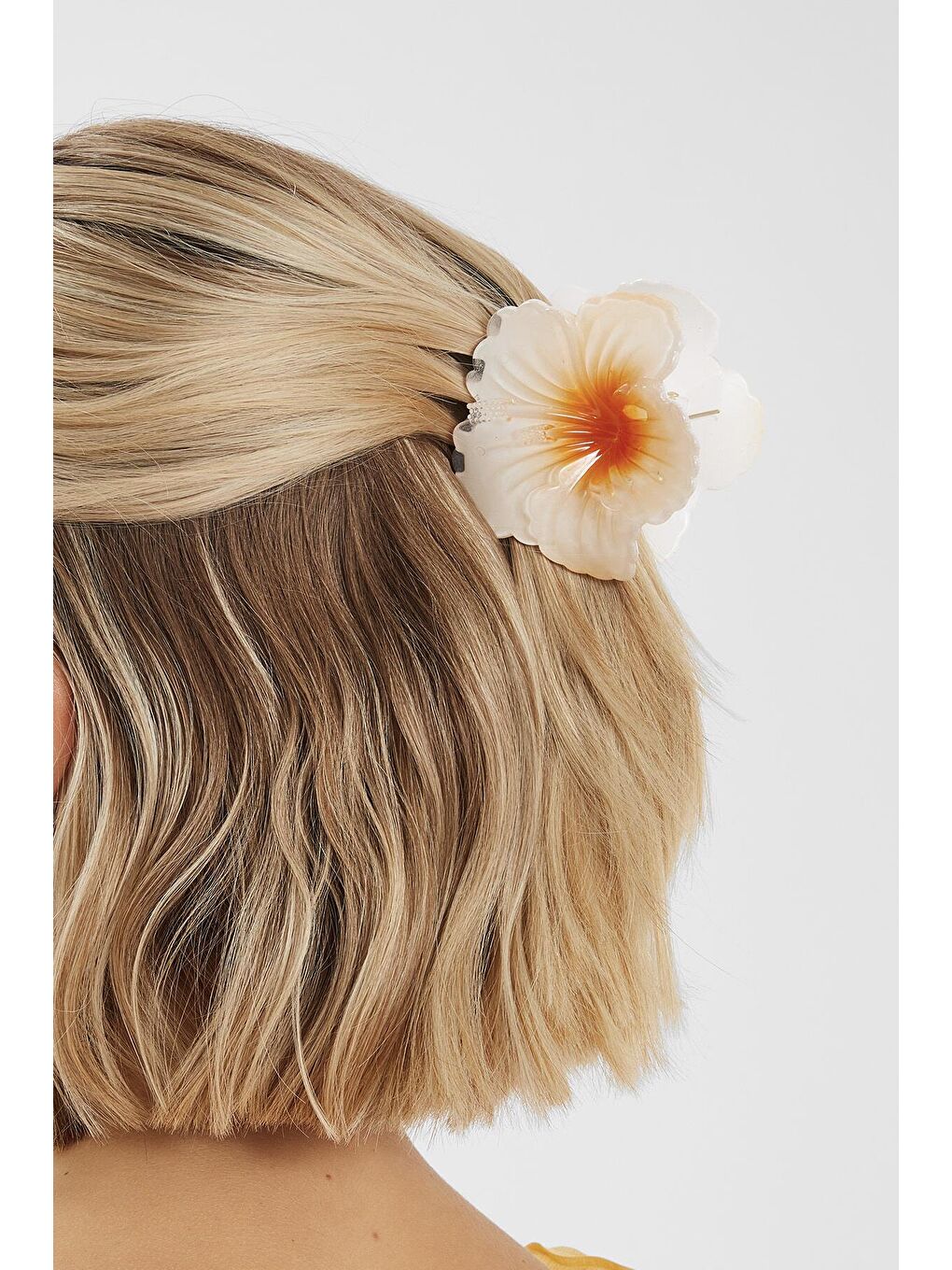 Bej Tropik Hibiskus Çilek Mandal Toka-1