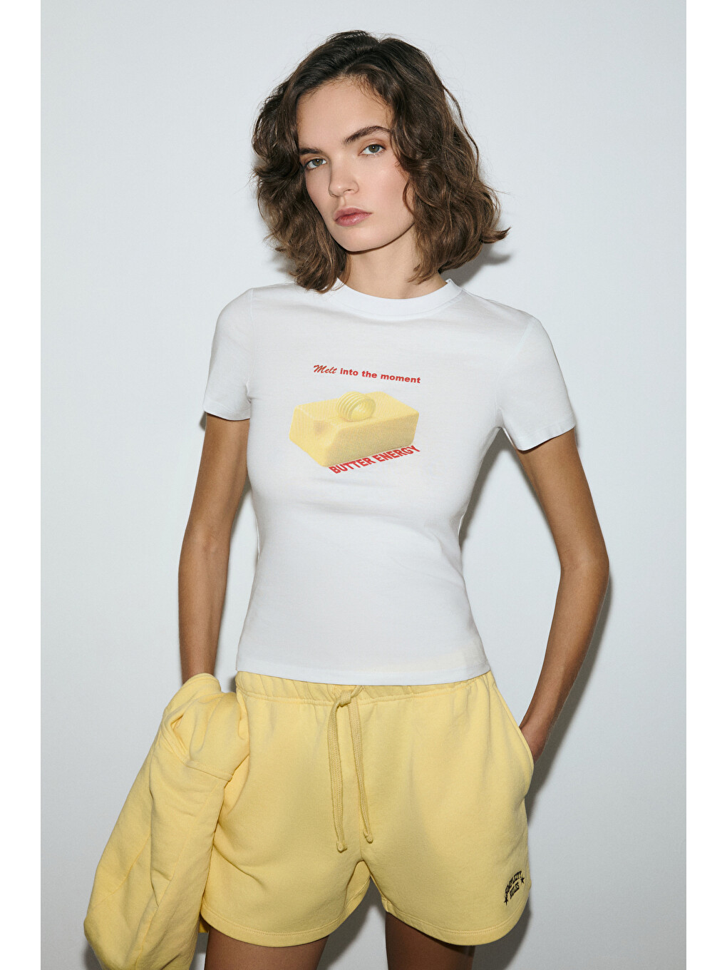 Beyaz IMPERIA Kadın Yumuşak Kumaşlı Organik Pamuklu Baskı Detaylı BEYAZ T-Shirt-3