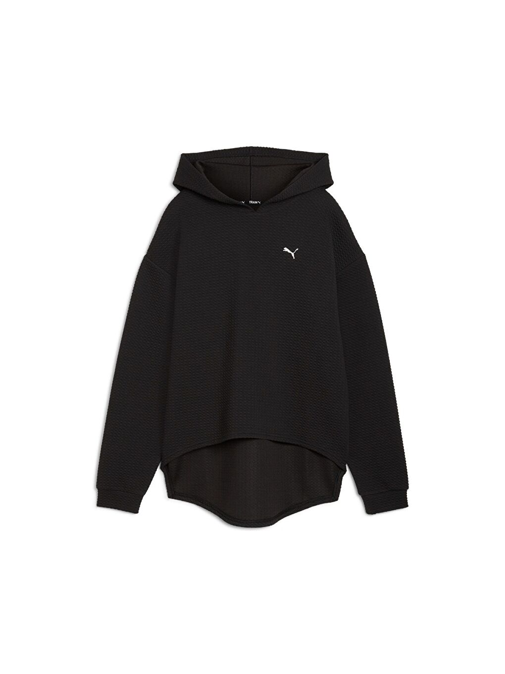 Q4 Studio Textured Kadın Siyah Kapüşonlu Sweatshirt-3