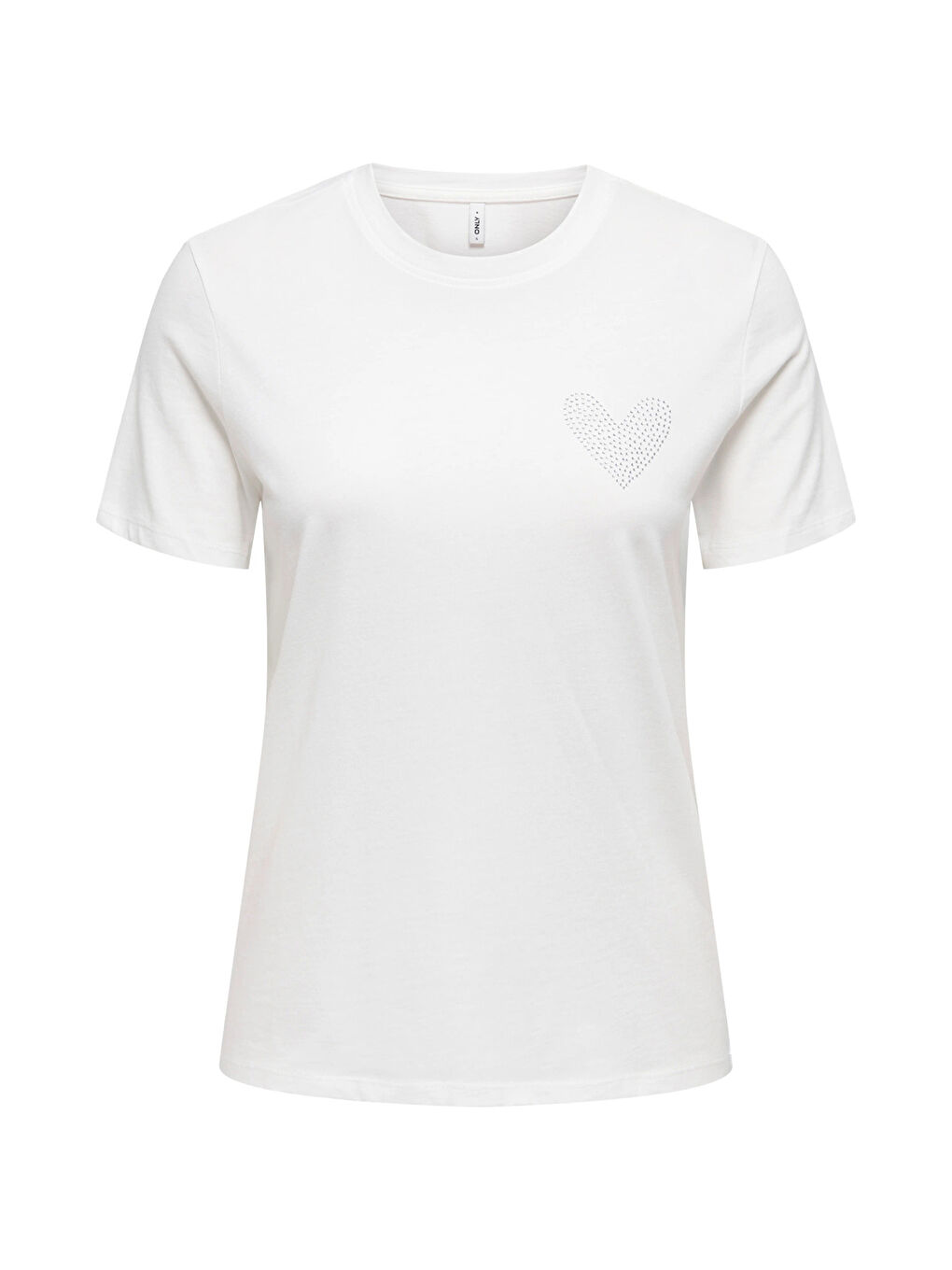 Ekru Onlarıana Pamuklu Regular Fit Taş Detaylı Bisiklet Yaka Kadın T Shirt 15343771