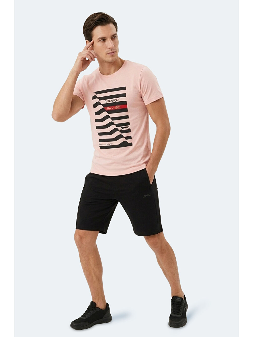 Pembe KATELL Erkek %100 Pamuk Tişört Somon-6