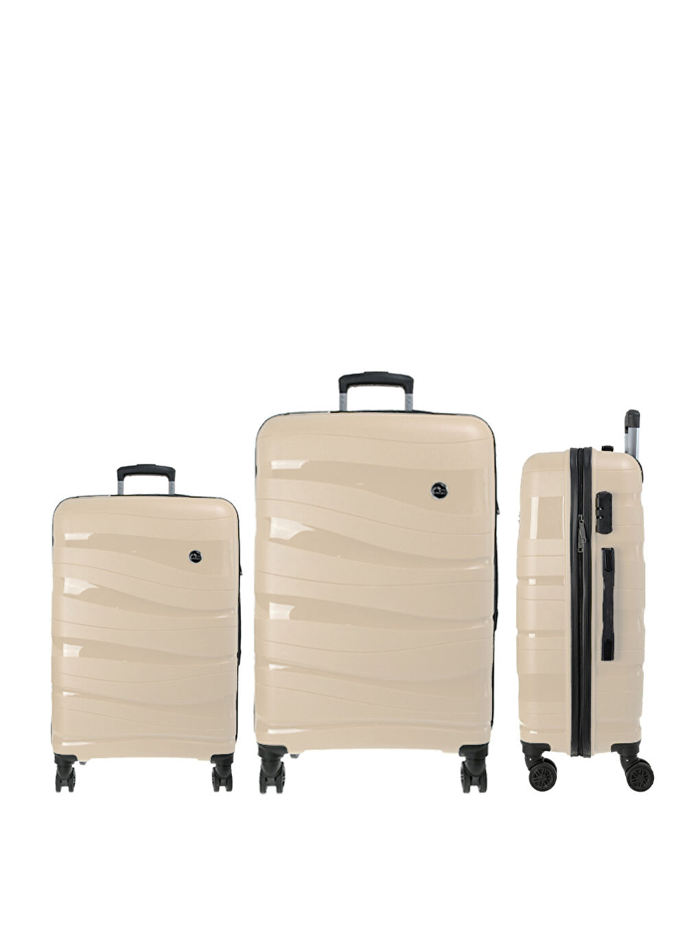 Sarı PP Barcelona Valiz Seti