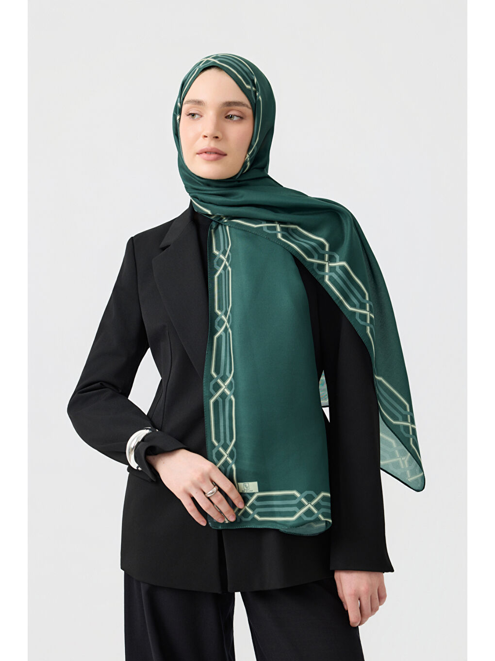 Pamuk Twill Şal İnterlock Koyu Yeşil