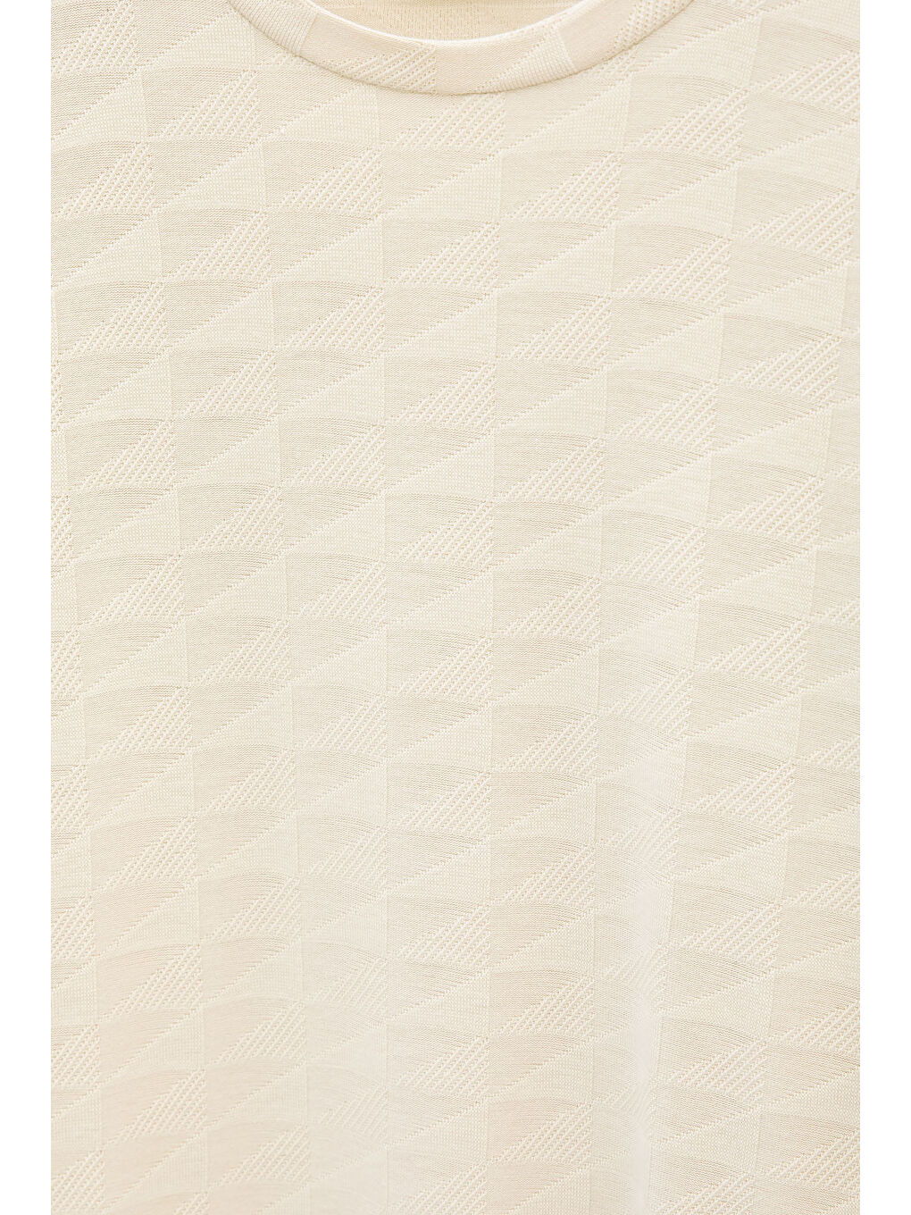 Ekru Krem Kare Desenli Bisiklet Yaka Tişörtlü Erkek Çocuk Şortlu Takım 20782-2