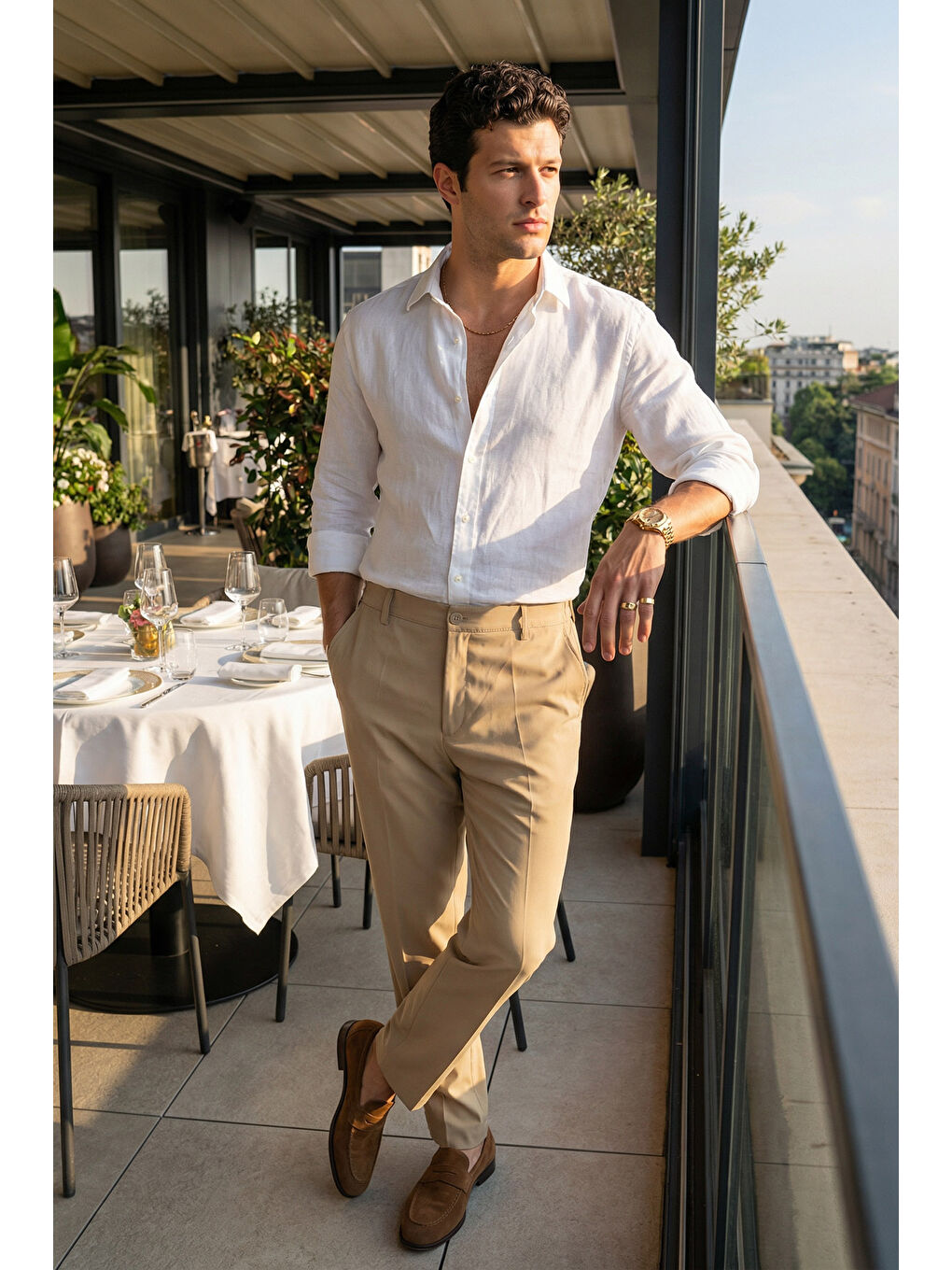 Bej Kiran Premium Ütü Gerektirmeyen Erkek Kumaş Pantolon-1