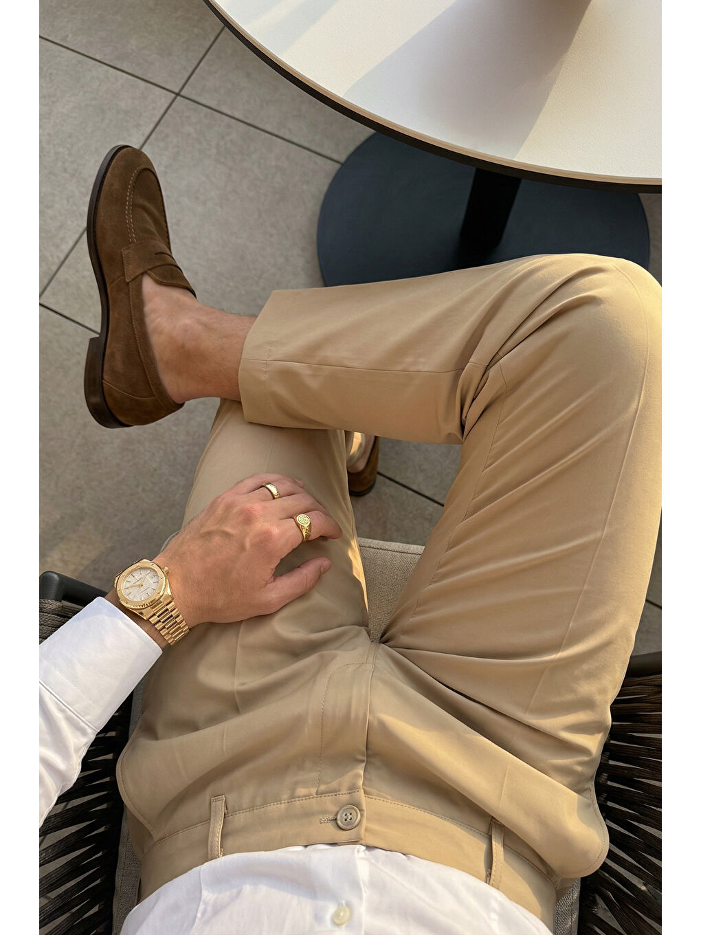 Bej Kiran Premium Ütü Gerektirmeyen Erkek Kumaş Pantolon-3