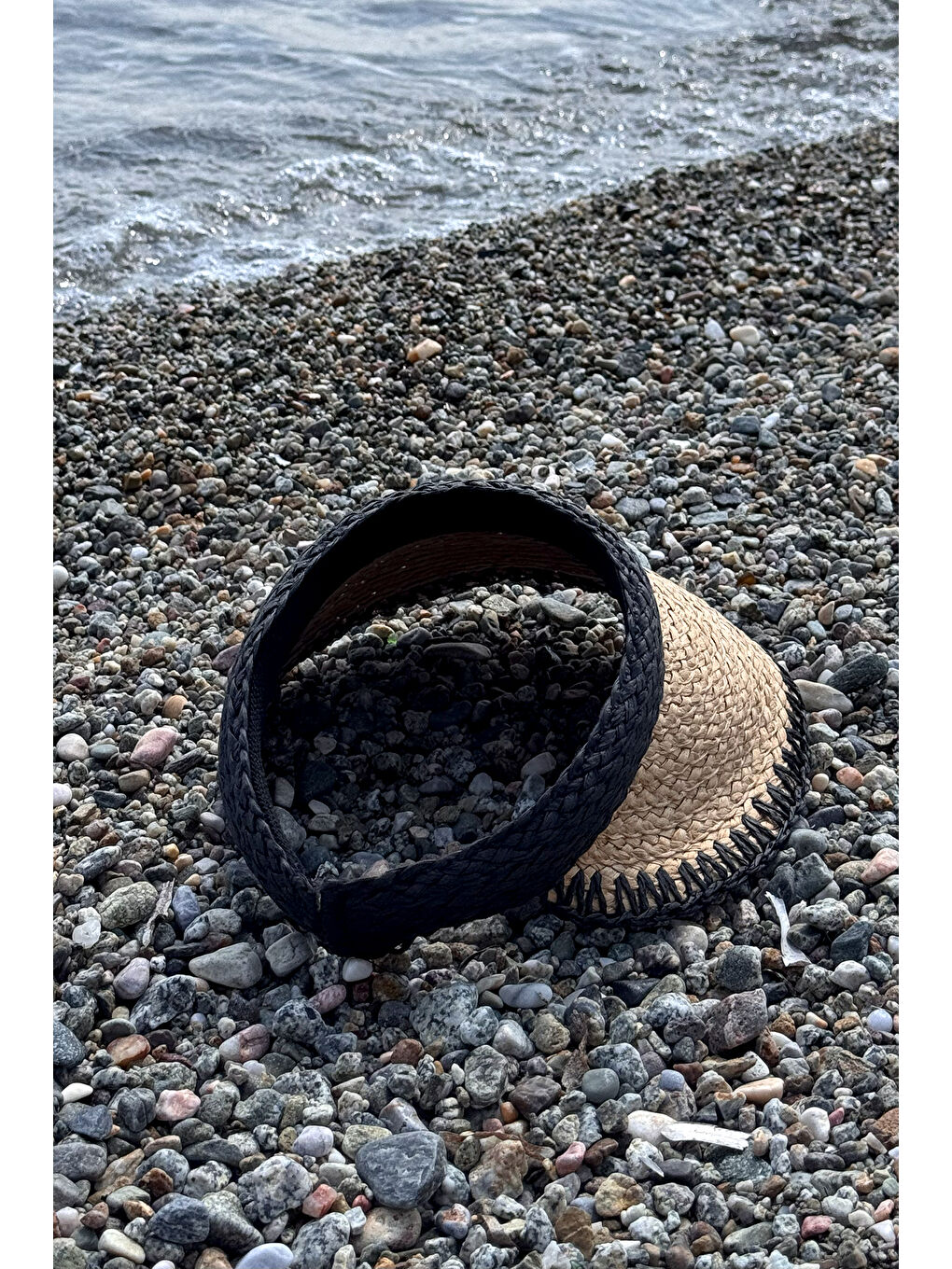 Kahverengi Zigzag Biyeli Vizör Hasır Şapka Güneş Koruyucu Siperlik RŞ-2104 Camel-1