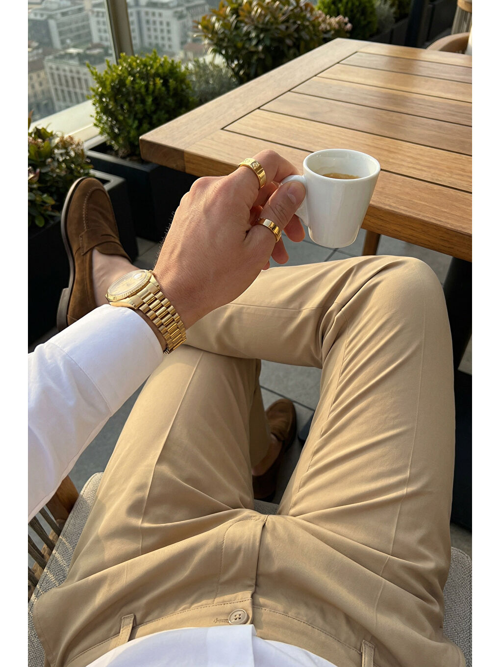 Bej Kiran Premium Ütü Gerektirmeyen Erkek Kumaş Pantolon-4