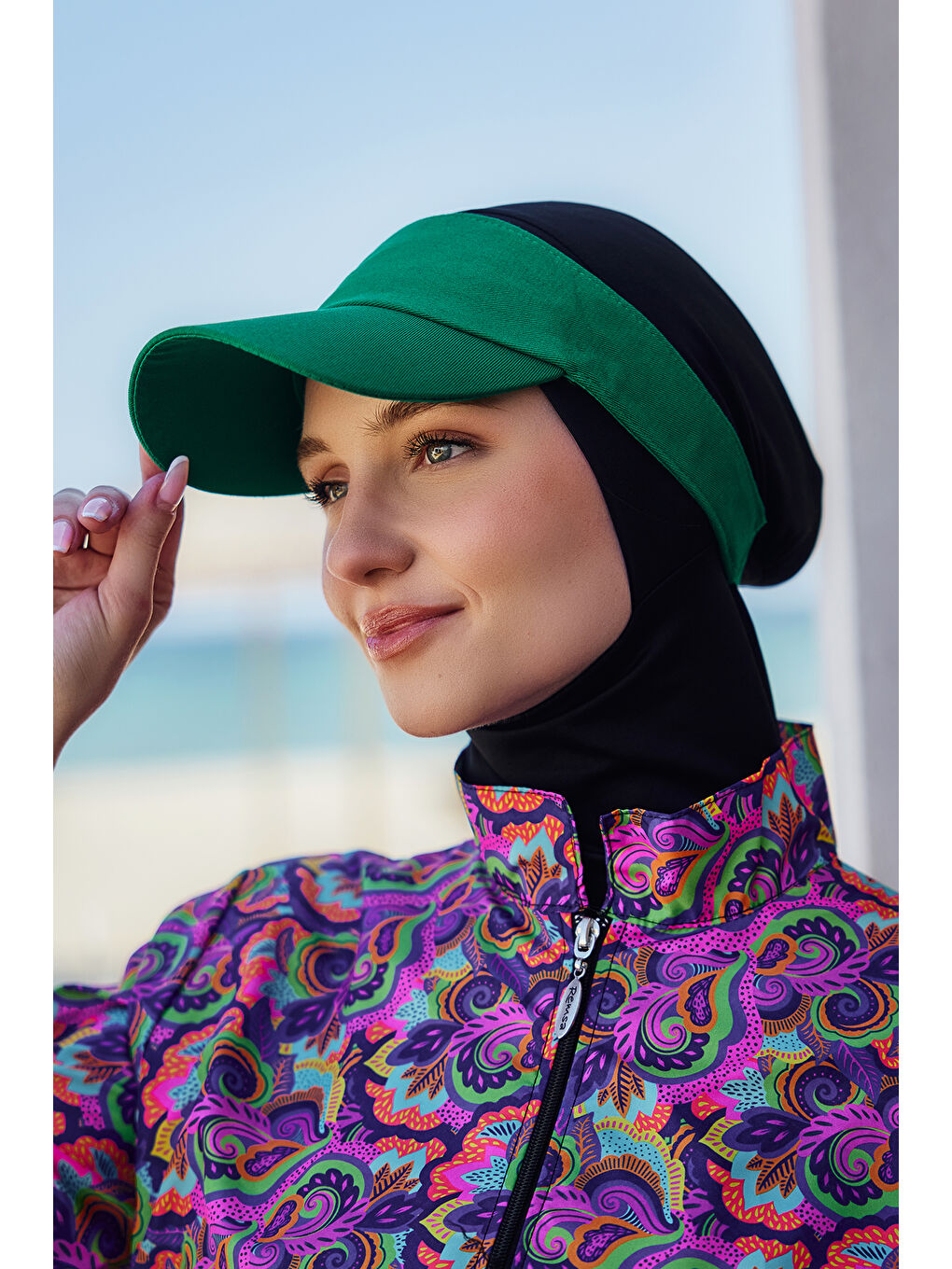 Ayarlanabilir Vizör Tenisçi Golf Şapka Güneş Koruyucu Siperlik RŞ-109 Yeşil-1